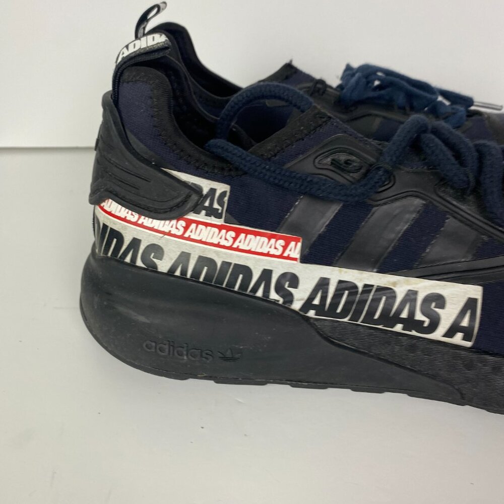 Adidas ZX 2K Boost Bold Logo Graphic Shoes Men's 10.5 Black Originals Sneakers - Picture 2 of 13